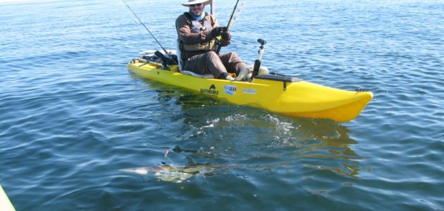 kayak fishing in the ocean